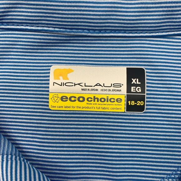 Nicklaus Polo Shirt Boys Youth XL Extra Large Astral Eco Choice Striped Golf - Picture 6 of 10